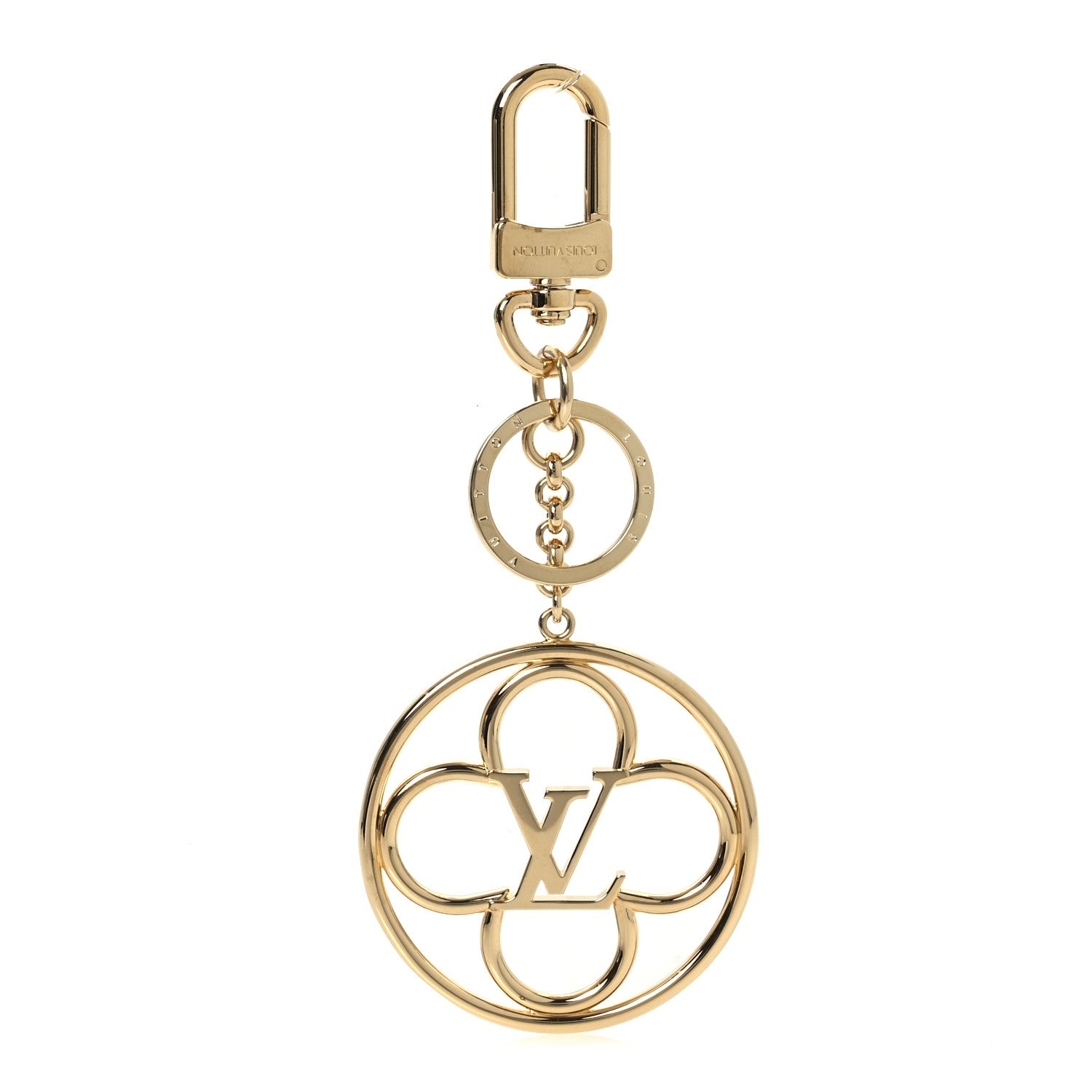 Louis Vuitton LV Flower Finesse Bag Charm Key Holder Gold 1 of 3