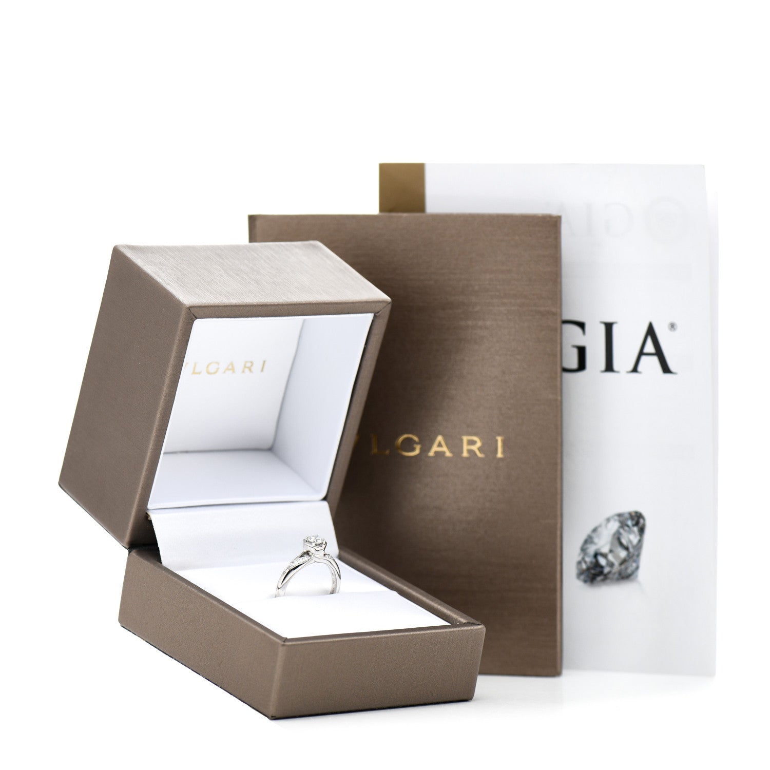 Bulgari Platinum Diamond .21ct Incontro D'amore Solitaire Engagement Ring 47 4.25 6 of 6