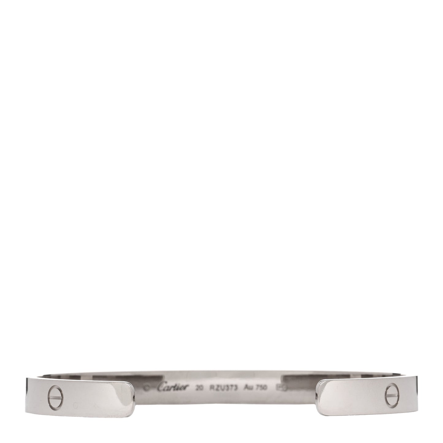 18K White Gold LOVE Cuff Bracelet 20