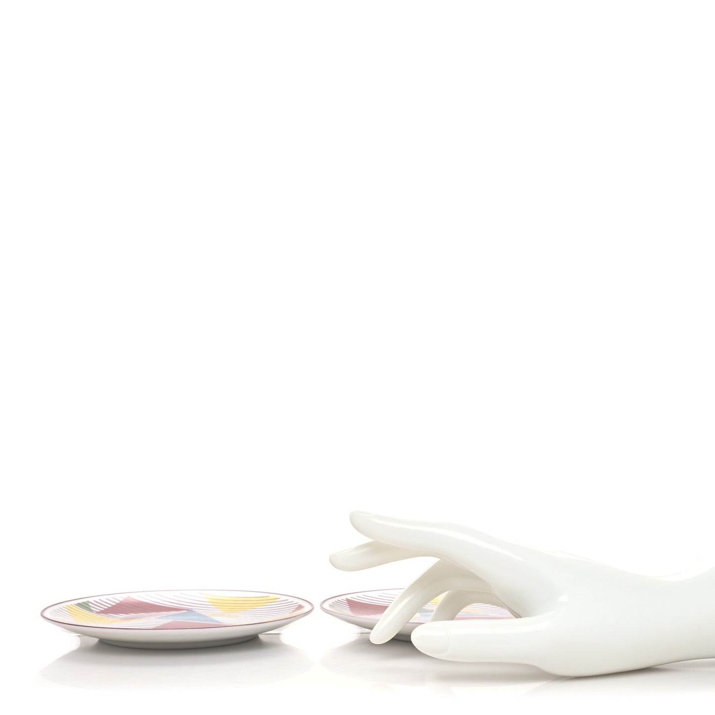 Porcelain Hippomobile Bread and Butter Plate Set of 2