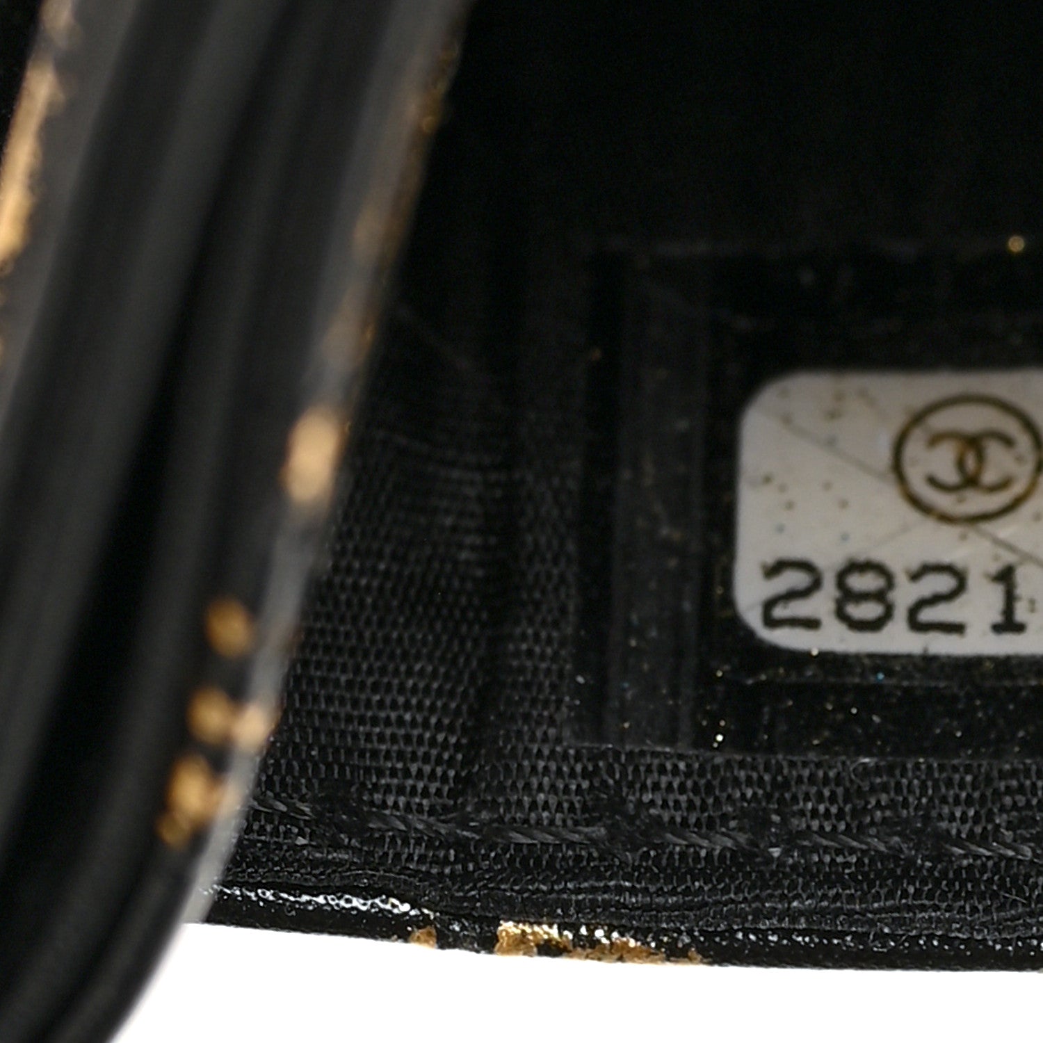 Chanel Calfskin Crocodile Embossed Graffiti 2.55 Cocodile Reissue Card Holder Black Gold 8 of 9