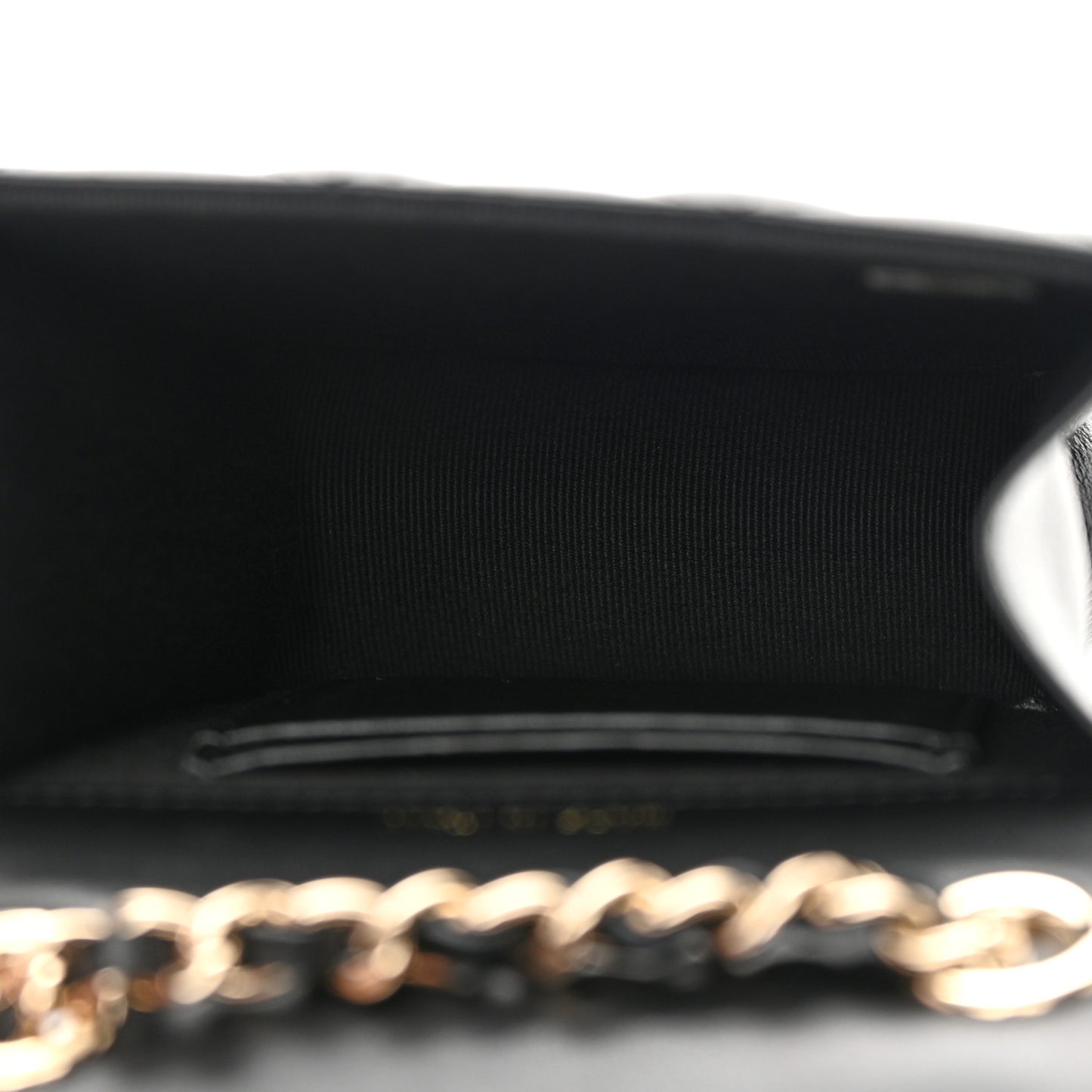 Calfskin Quilted Clutch with Chain Black