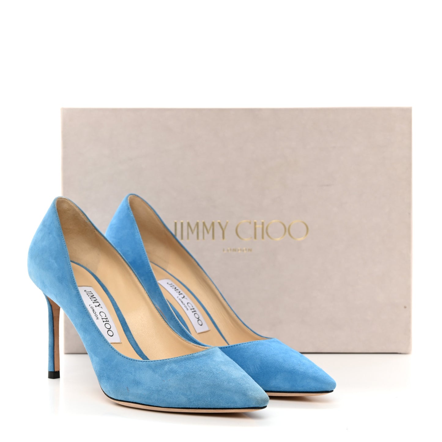 JIMMY CHOO Suede Romy 100 Pumps 36.5 Robot Blue