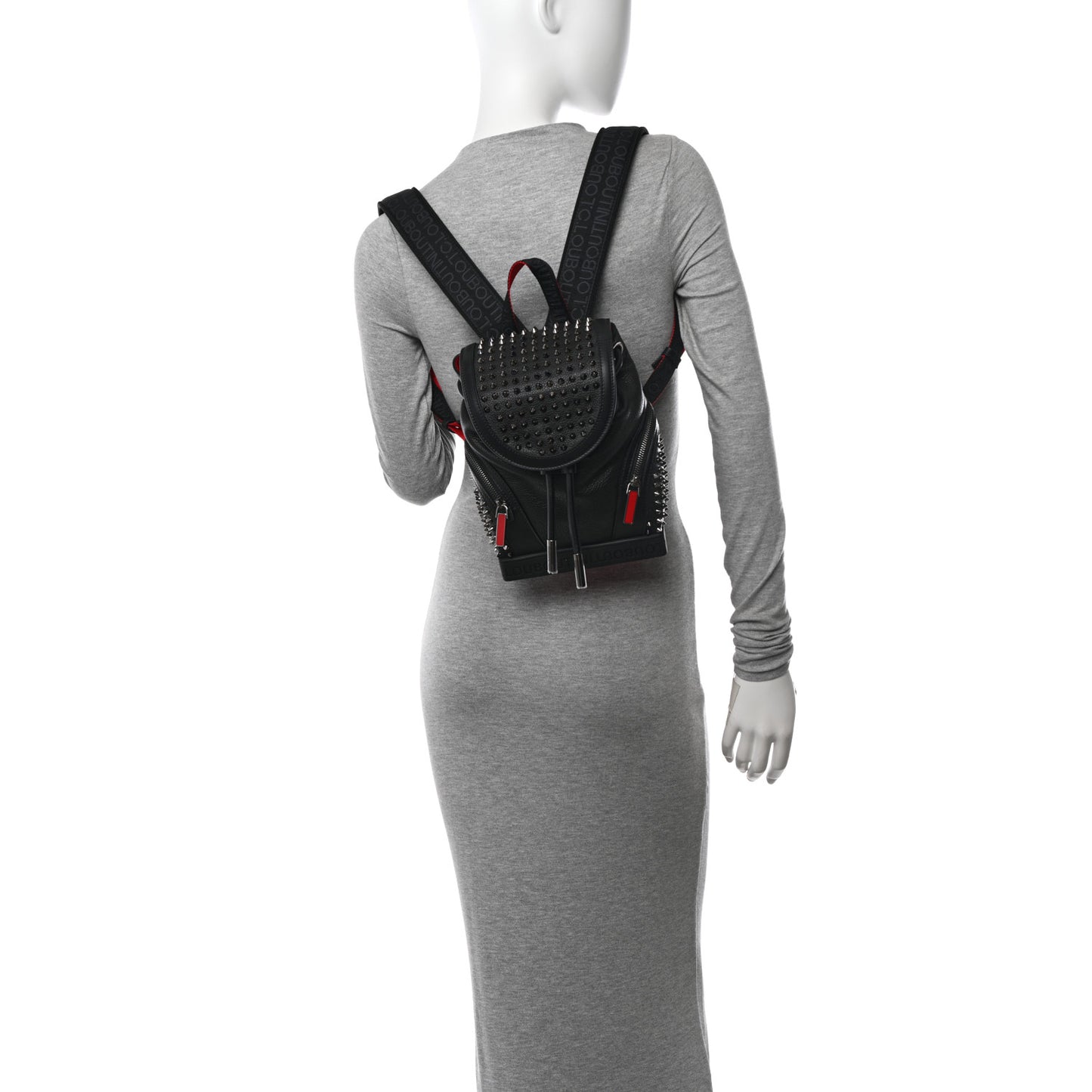 Calfskin Spiked Small Explorafunk Backpack Black