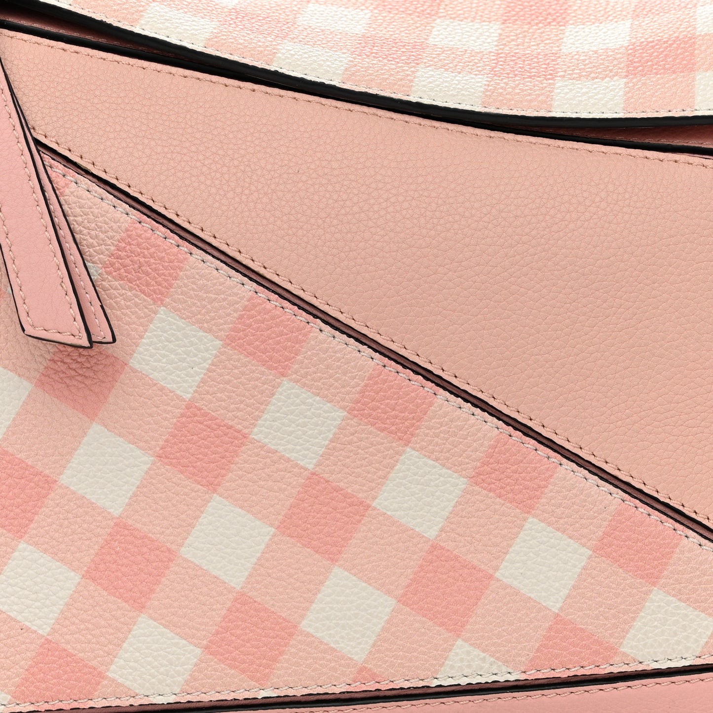 Calfskin Gingham Puzzle Bag Salom