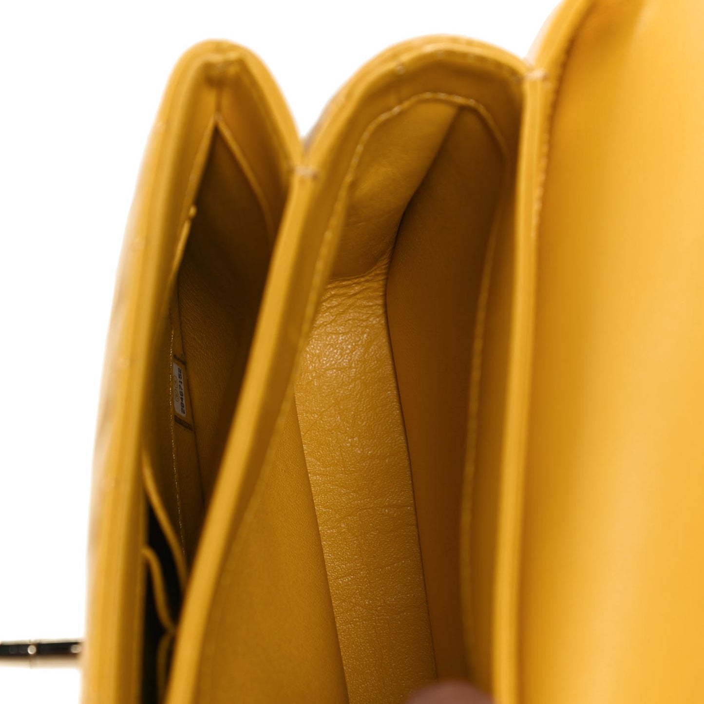 Lambskin Chevron Quilted Small Trendy CC Dual Handle Flap Bag Yellow