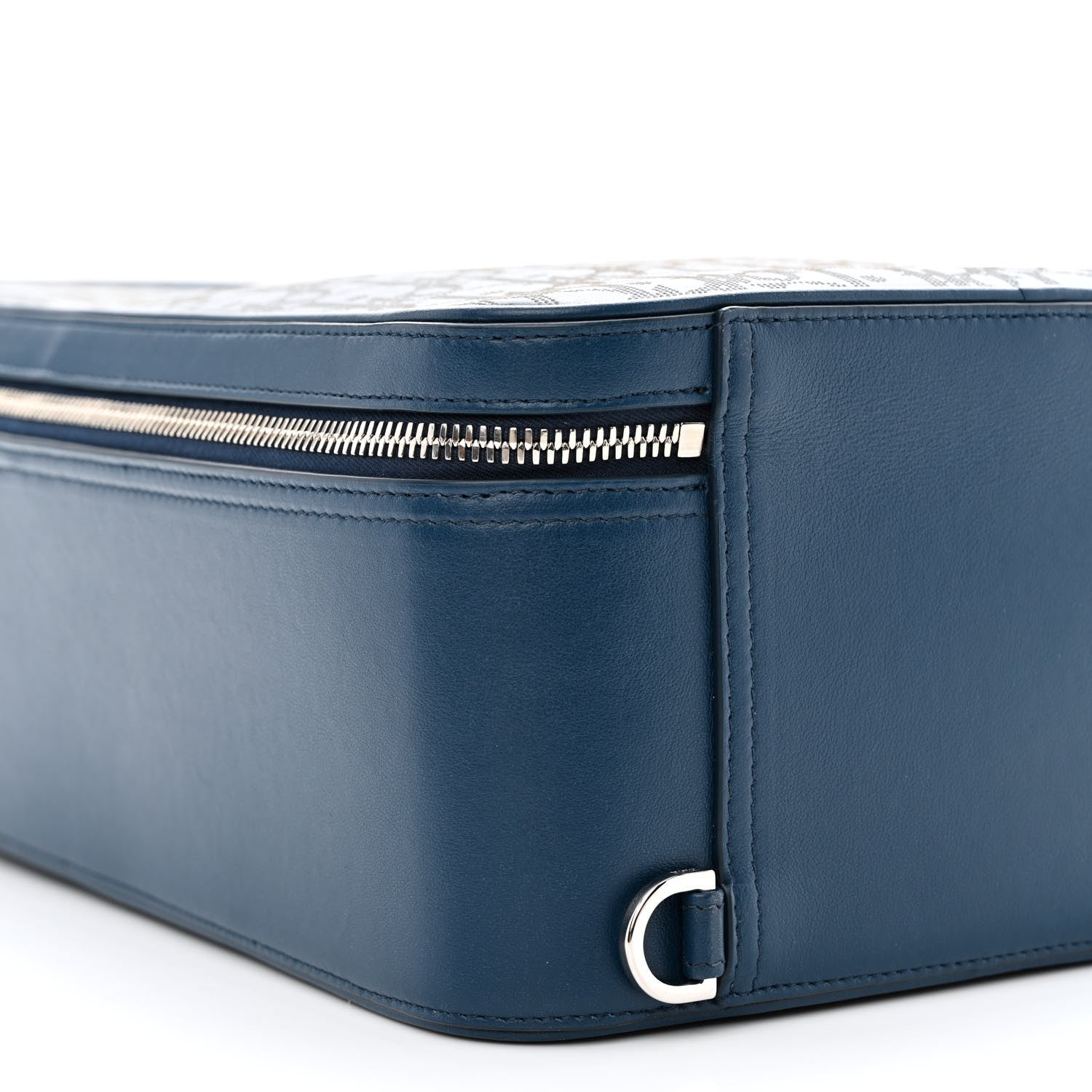 Christian Dior Calfskin Perforated Oblique Galaxy Marsupio World Tour Pelle Sling Navy Blue 9 of 10