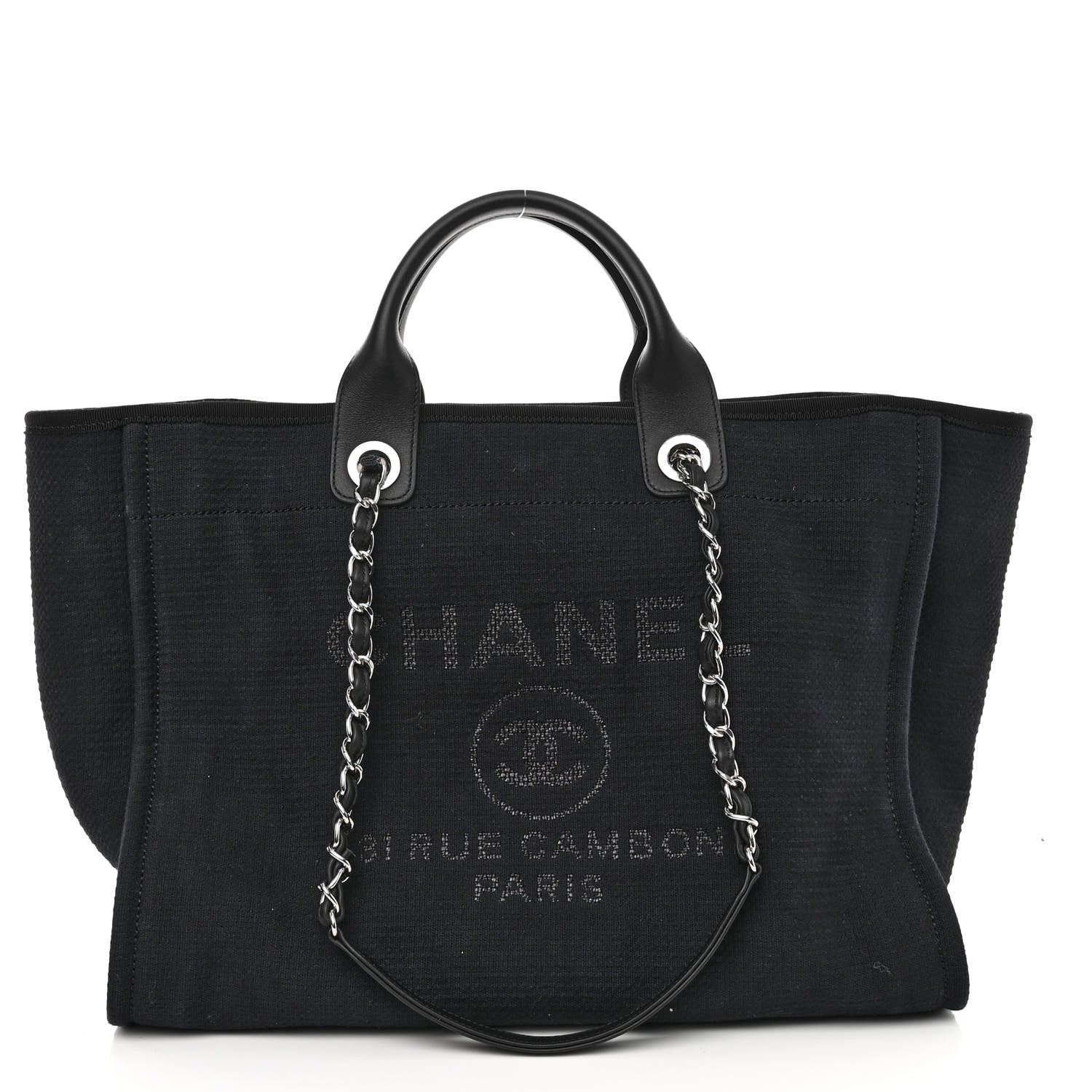 Chanel Mixed Fibers Medium Deauville Tote Black 3 of 10