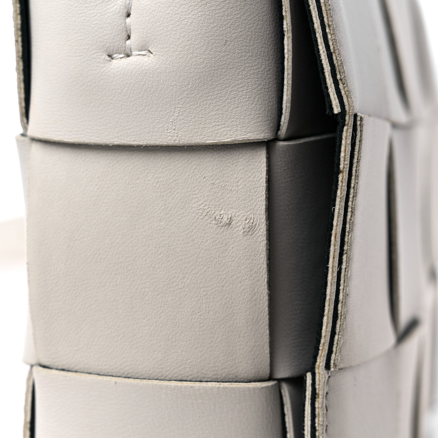 Bottega Veneta Lambskin Maxi Intrecciato Cassette Crossbody Bag White 11 of 14