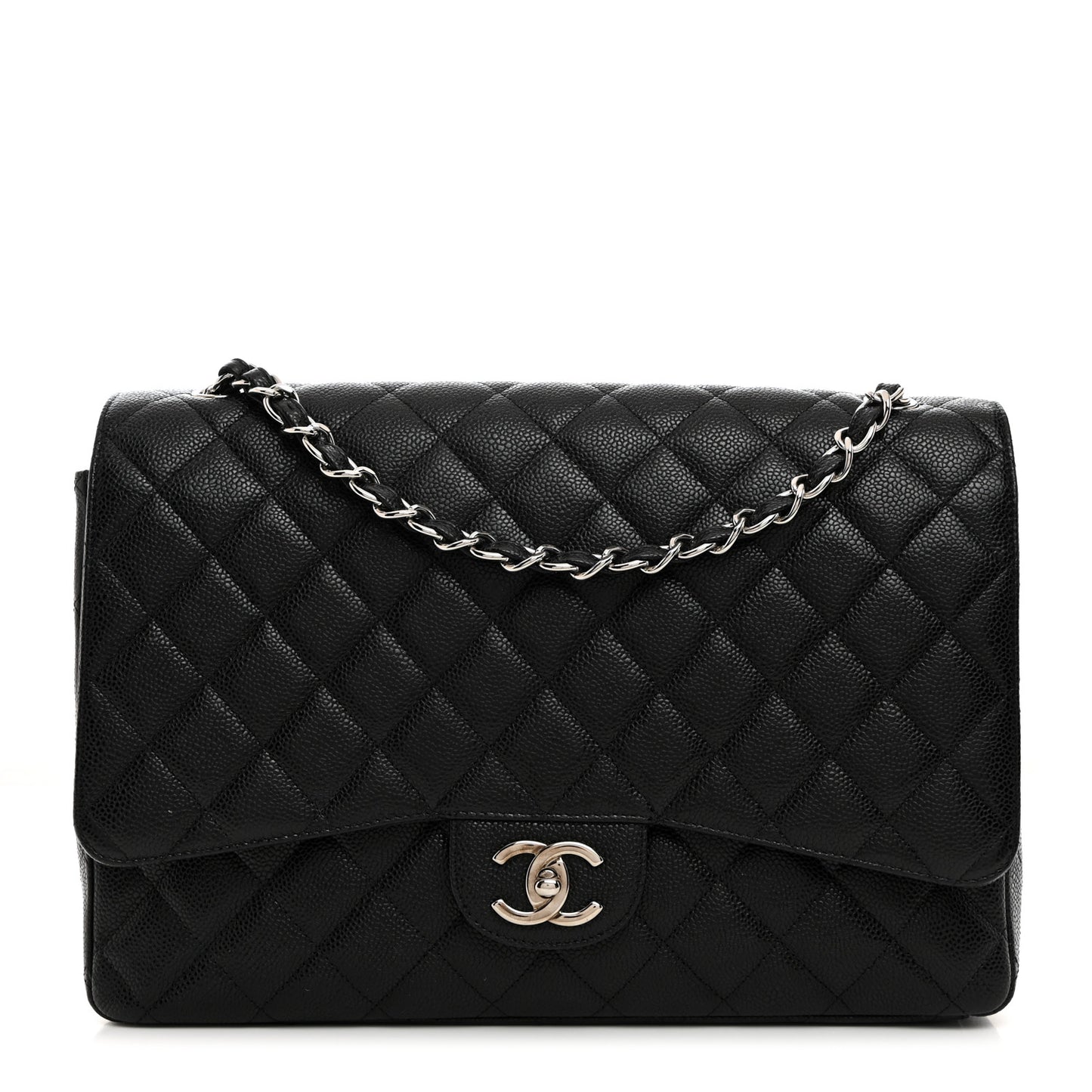 Caviar Quilted Maxi Double Flap Black