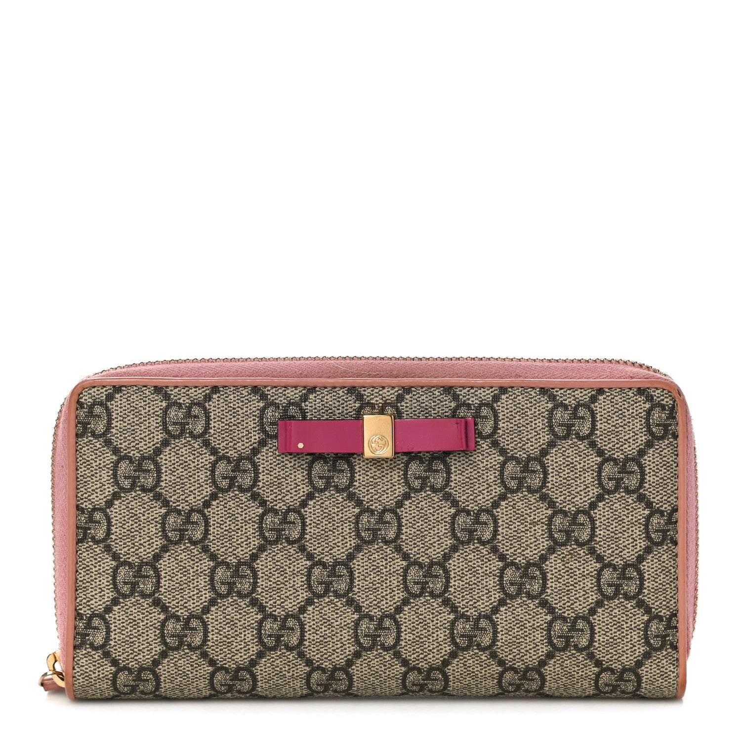 Gucci Monogram Bow Zip Around Wallet Pink 1 of 16