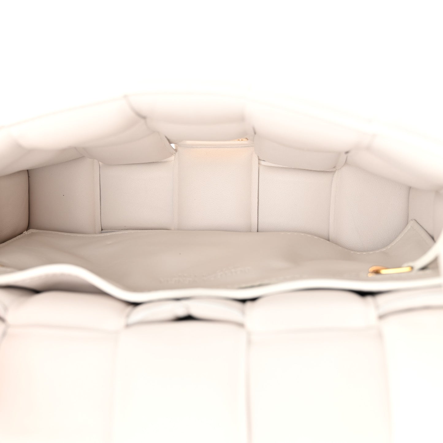 Nappa Maxi Intreccio Padded Cassette Crossbody Bag Chalk
