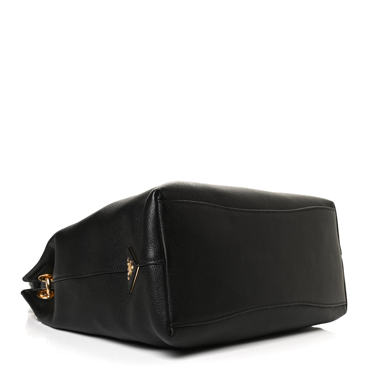 Prada Vitello Phenix Embossed Logo Hobo Black 3 of 12