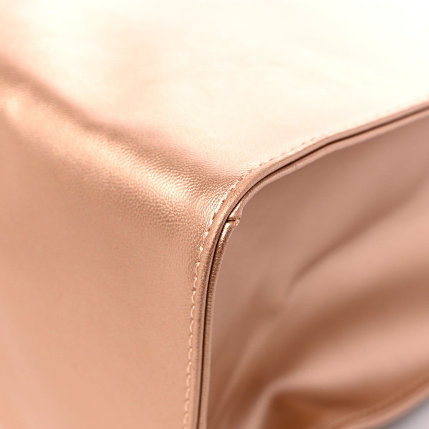 Metallic Vegan Leather Medium Shopping Bag Copper