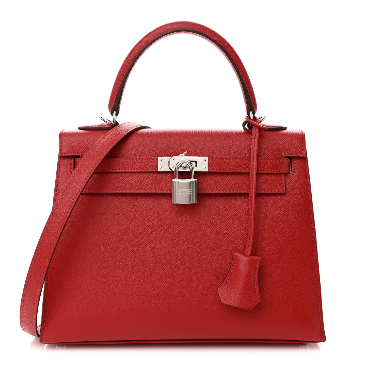 Madame Calfskin Verso Kelly Sellier 25 Rouge Piment Rose Shocking