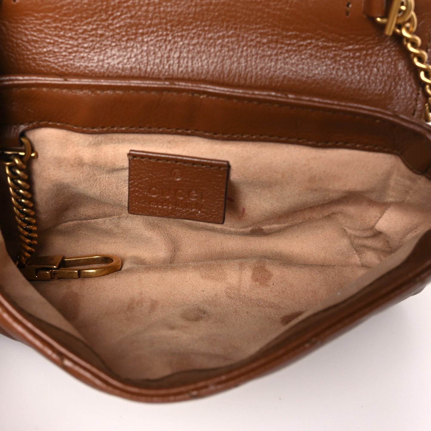 Azalea Calfskin Matelasse Diagonal Super Mini GG Marmont Shoulder Bag Cuir