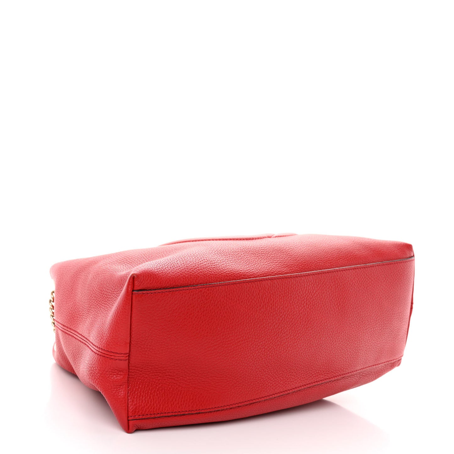 Pebbled Calfskin Medium Soho Chain Shoulder Bag Tabasco Red