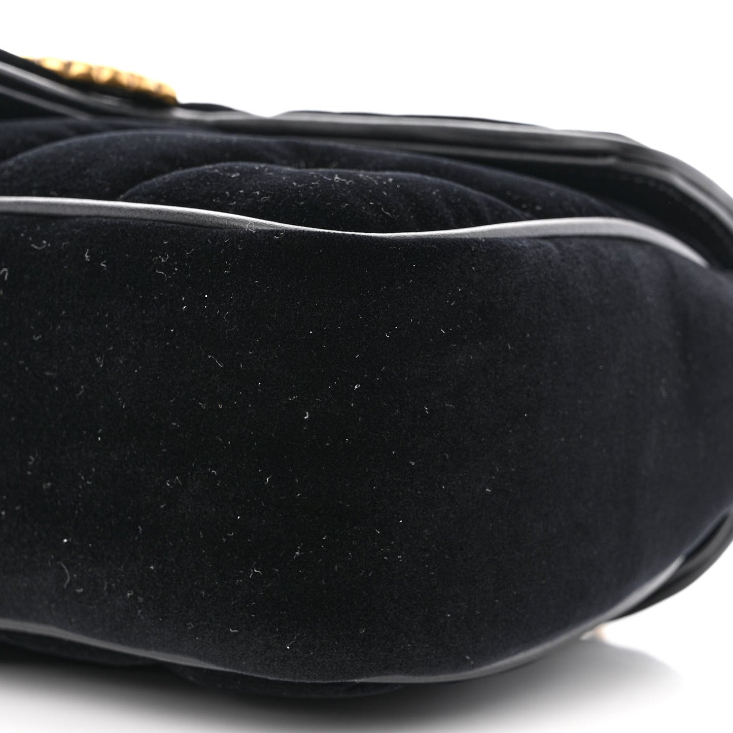 Velvet Matelasse Double G Studs Small Torchon GG Marmont Shoulder Bag Black