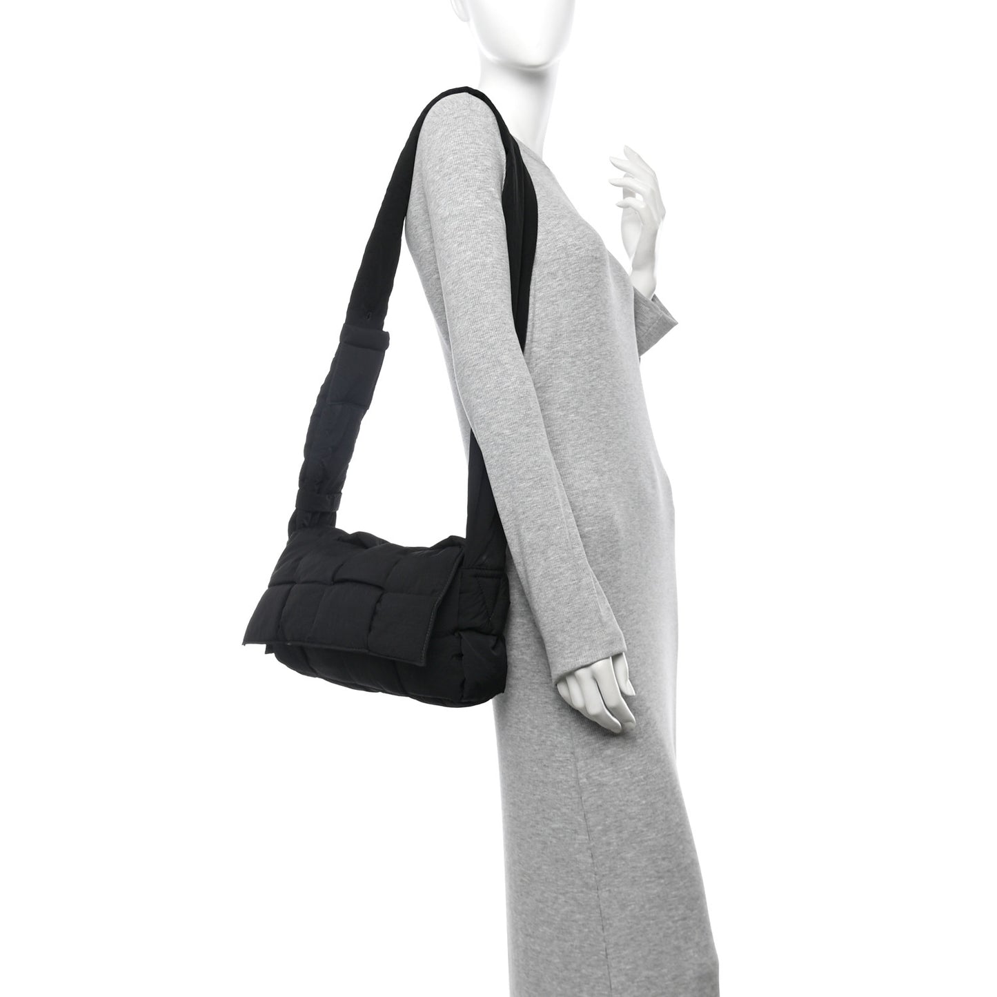 Nylon Intrecciato Padded Tech Cassette Bag Black