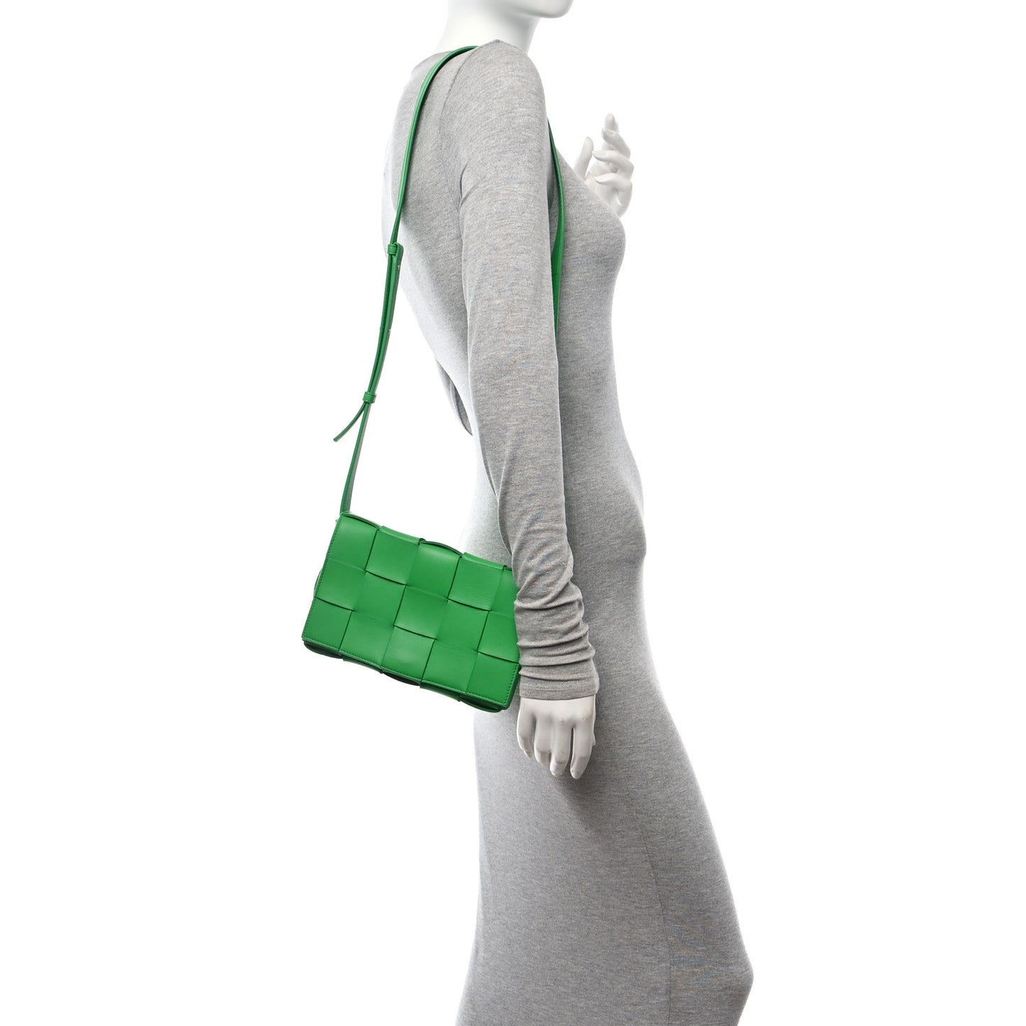 Lambskin Maxi Intrecciato Cassette Crossbody Bag Grass