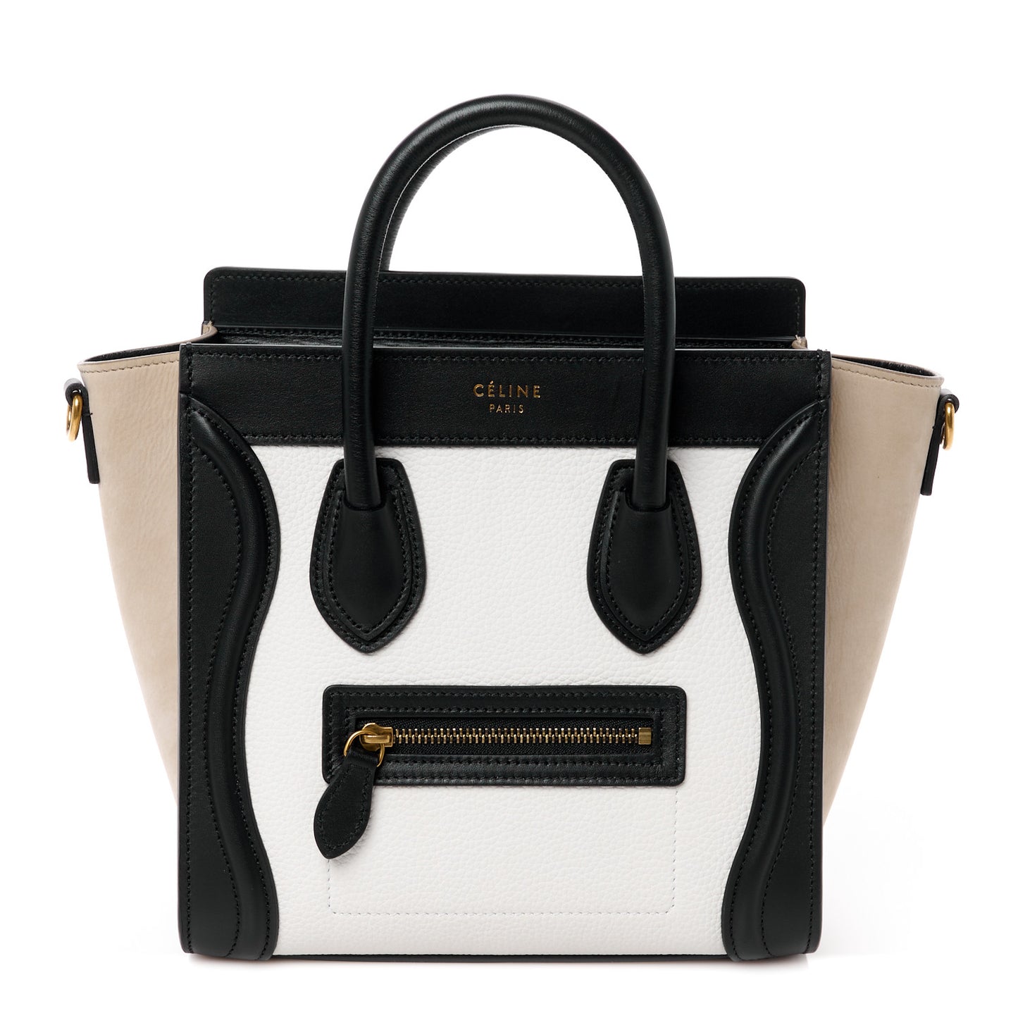 Bullhide Calfskin Nubuck Nano Tri-Color Luggage White