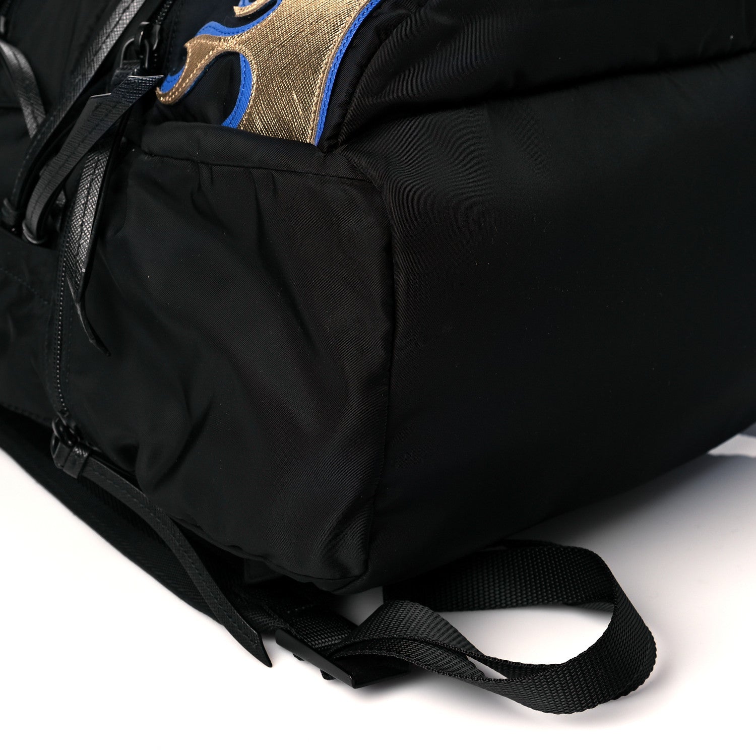 Prada Nylon Saffiano Flame Backpack Black 8 of 9