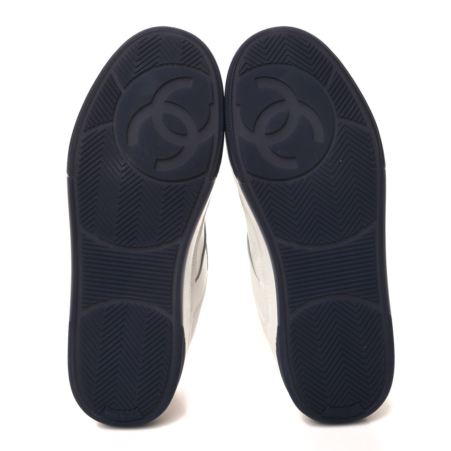 Calfskin CC Womens Sneakers 38.5 White Black