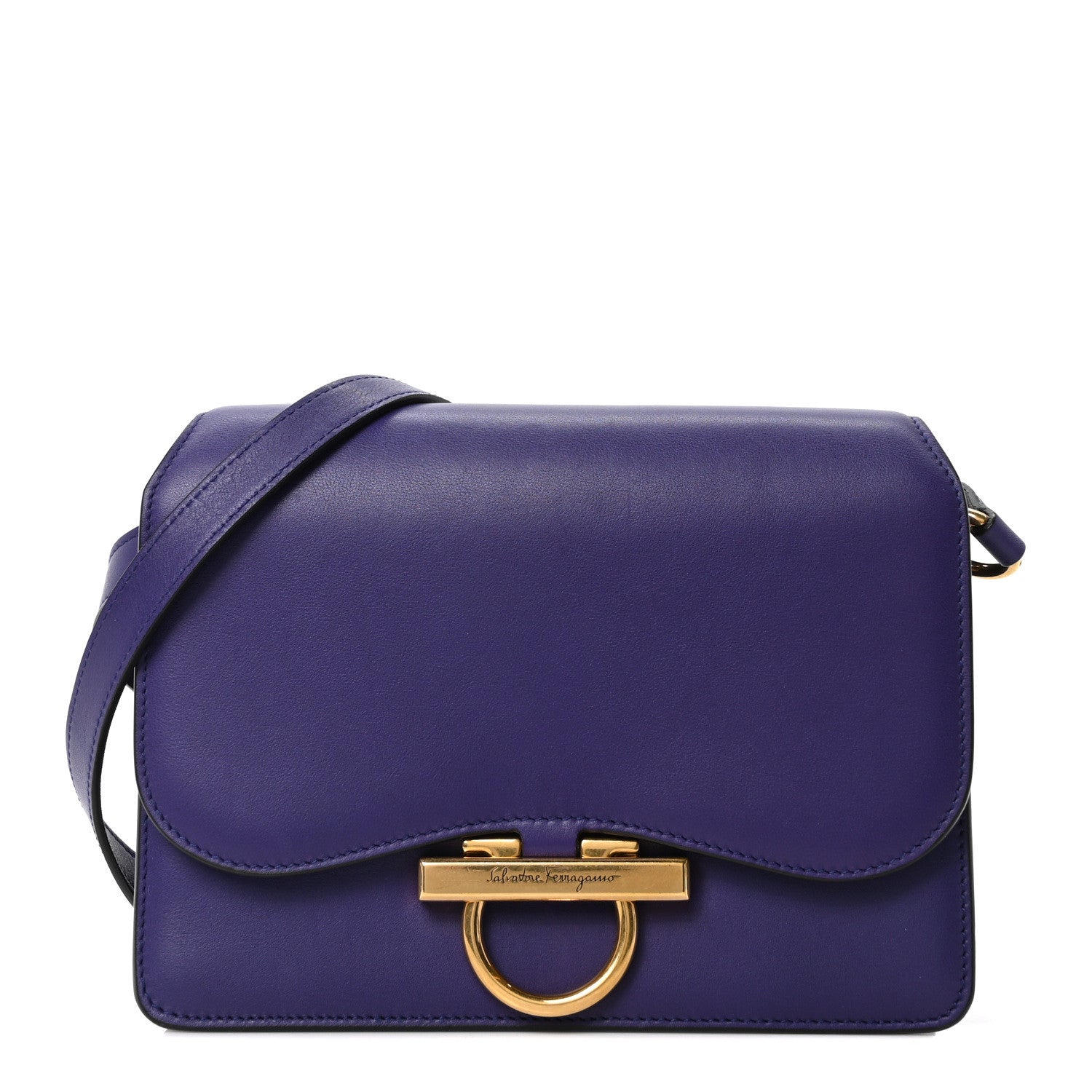 Salvatore Ferragamo Calfskin Joanne Crossbody Purple 1766736