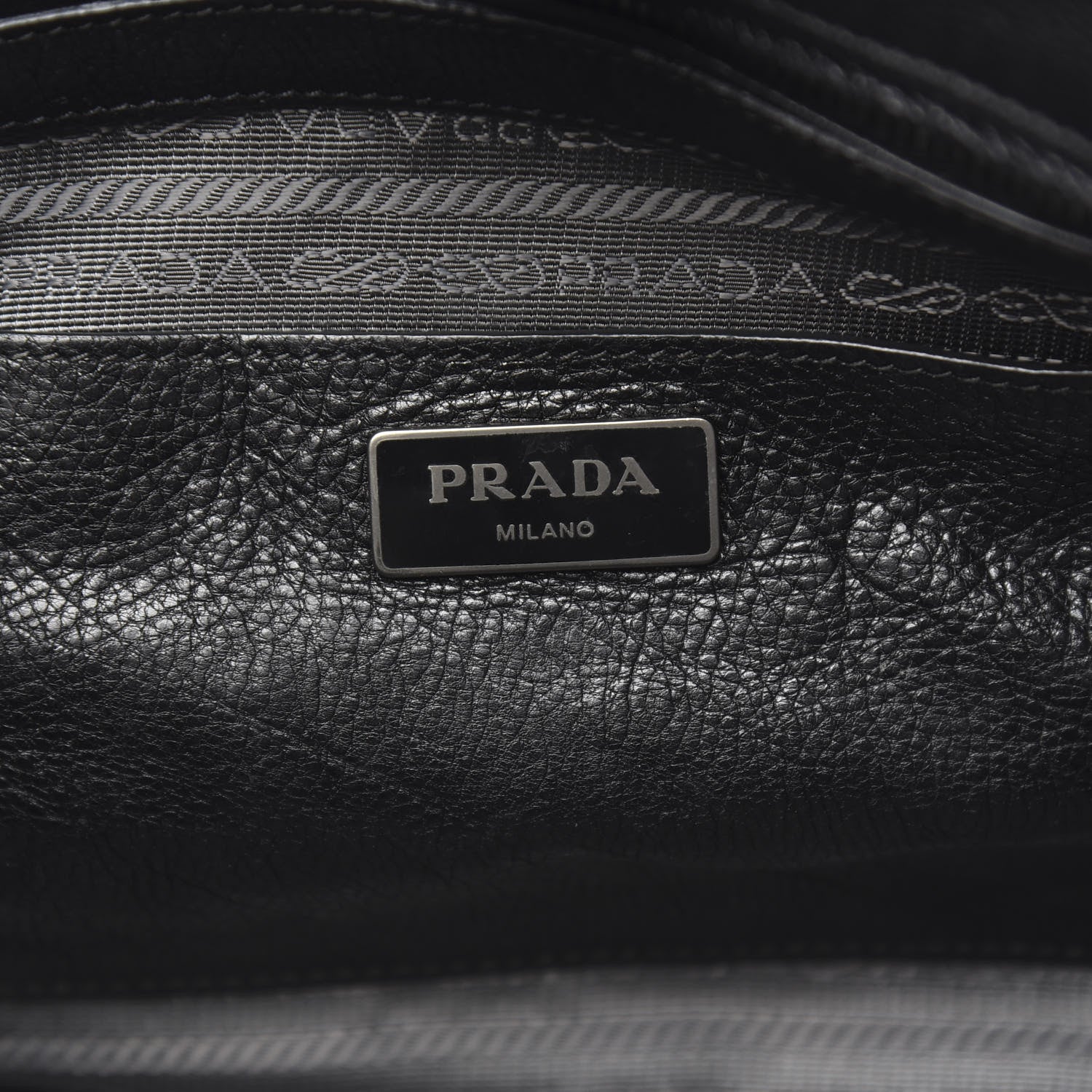 Prada Glace Calf Twin Pocket Tote Black 6 of 14
