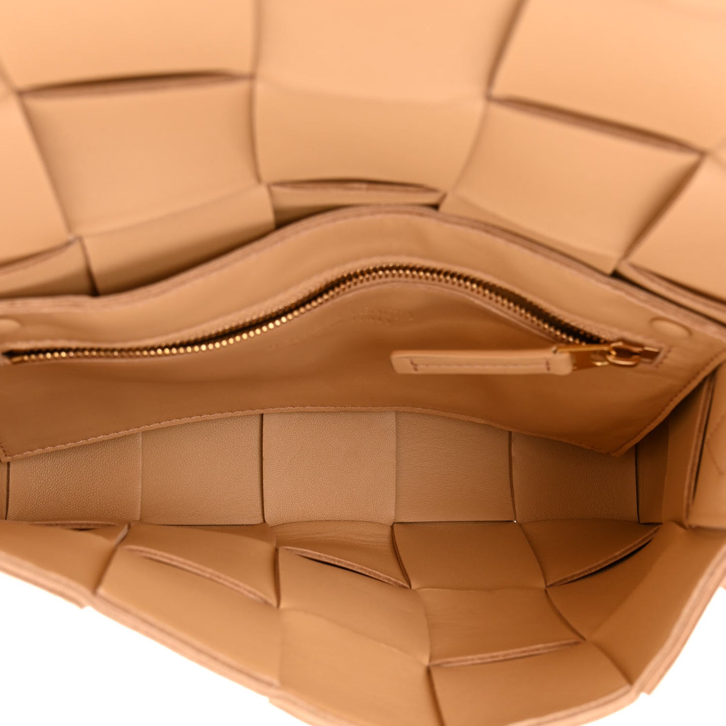 Lambskin Maxi Intrecciato Cassette Crossbody Bag Almond