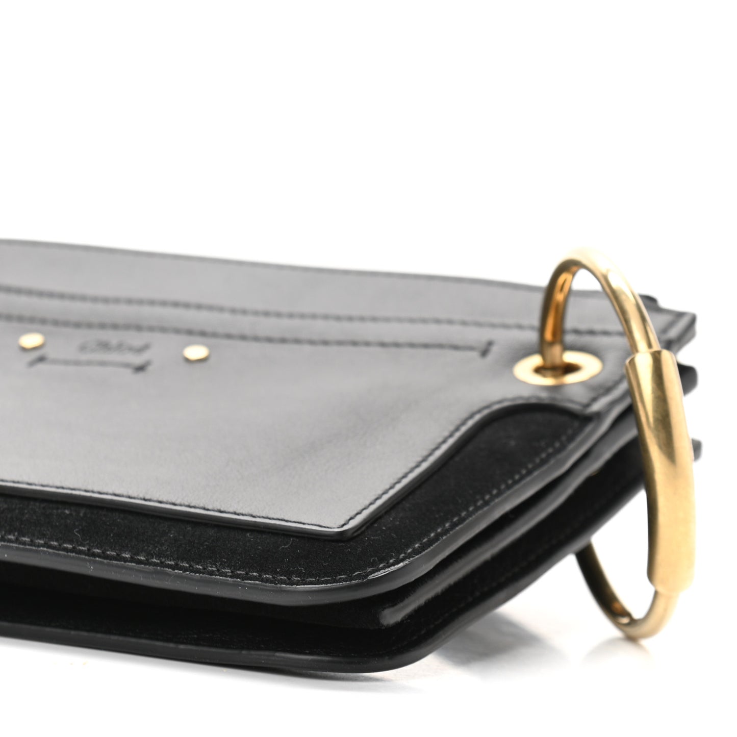 Calfskin Suede Small Roy Bag Black