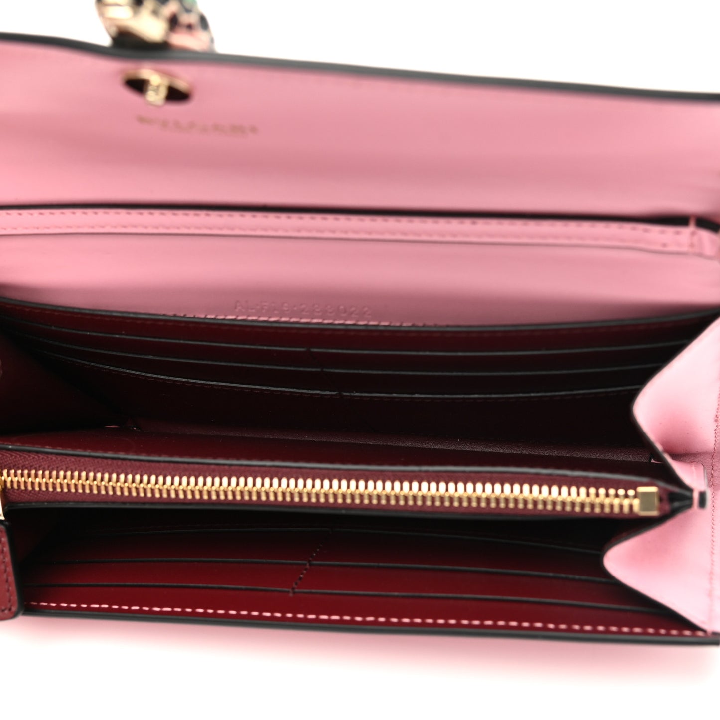 Calfskin Serpenti Forever Chain Wallet Flamingo Topaz