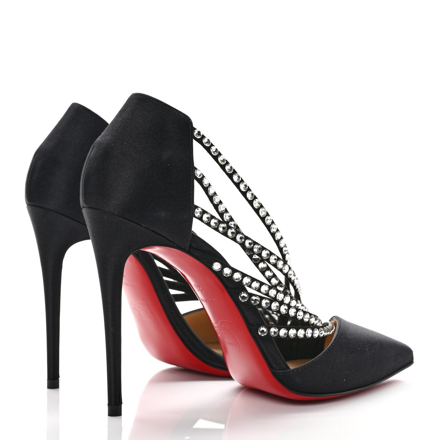 Crepe Satin Strass Antinorina 100 Pumps 36 Black
