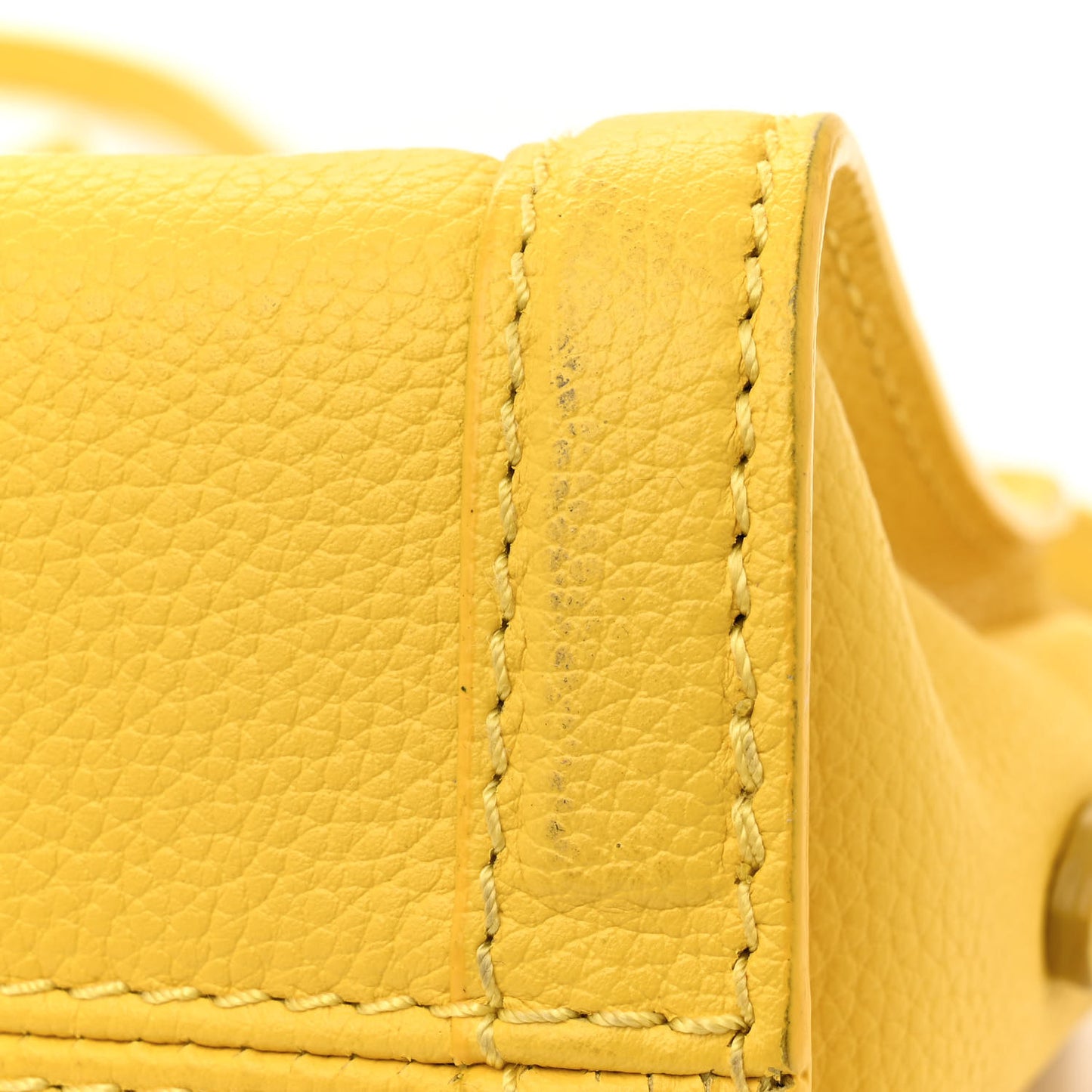 Pebbled Calfskin Mini Skull Padlock Zip Around Tote Yellow