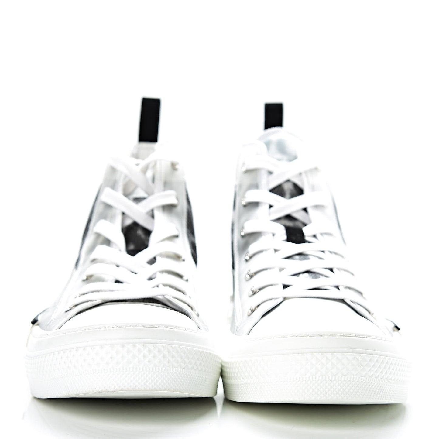 Canvas Leopard Print Mens B23 High Top Sneakers 43 White