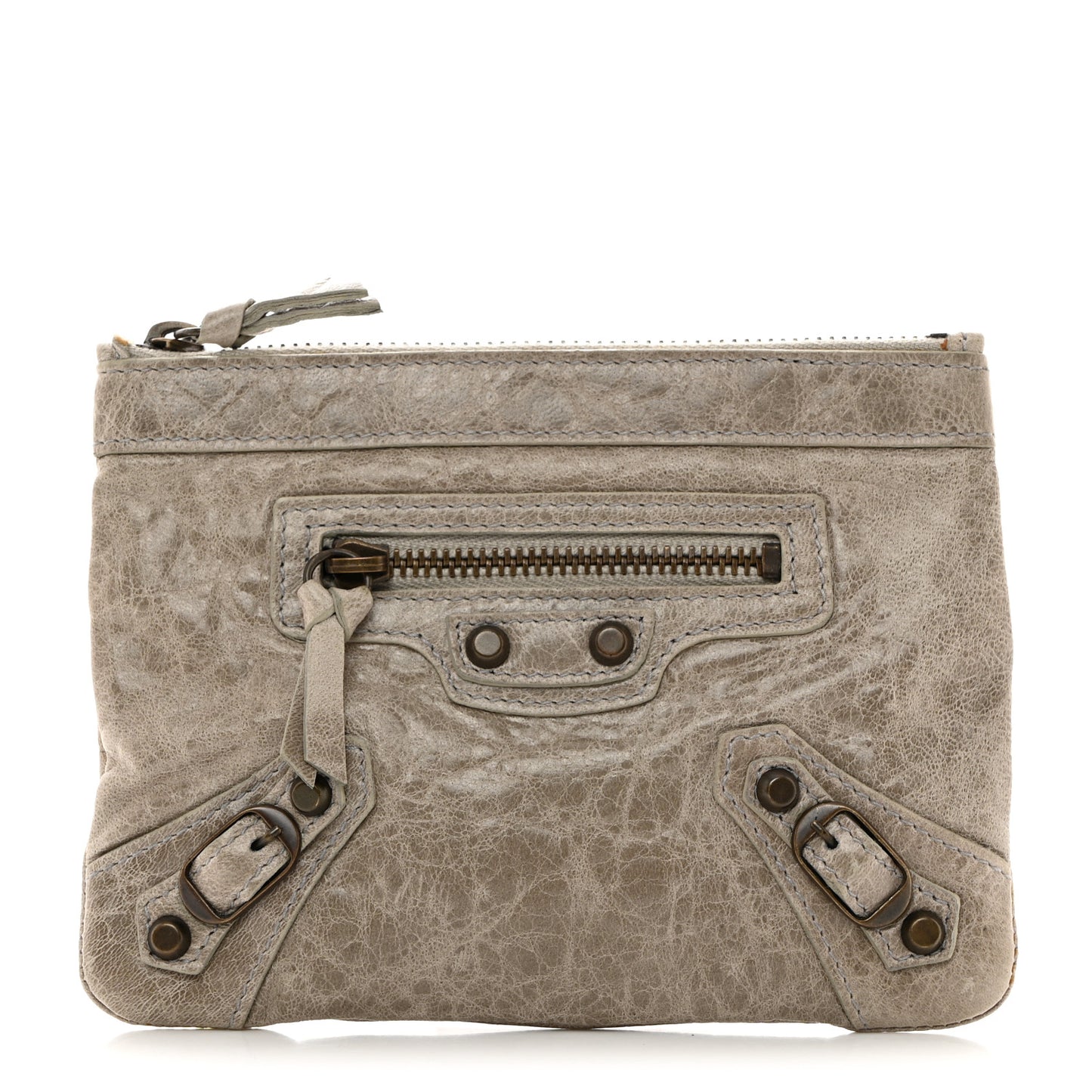 Agneau Classic Hardware M Porte-Monnaie Coin Purse Grey