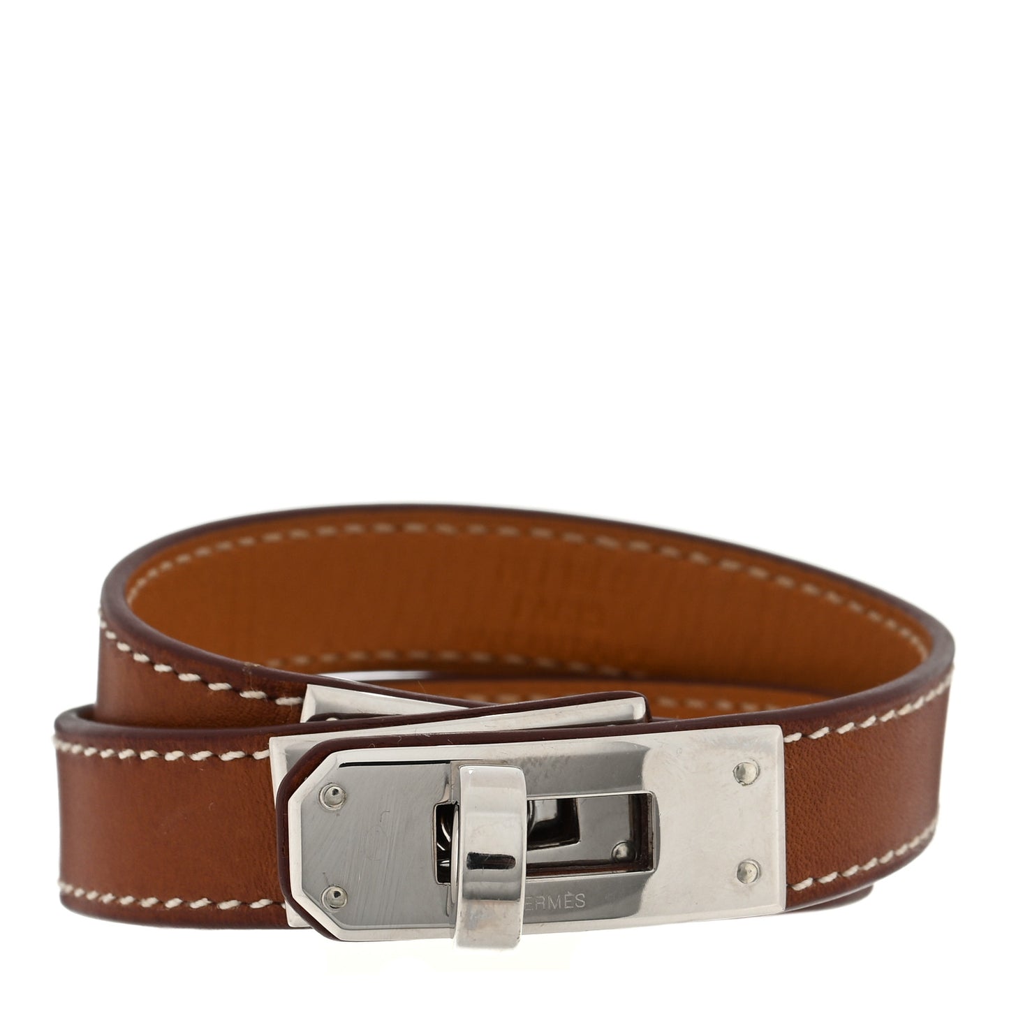 Barenia Kelly Double Tour Bracelet S Fauve
