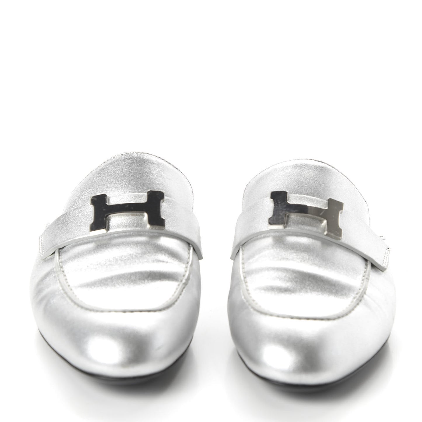 Metallic Nappa Trocadero Mule 37.5 Gris Argento