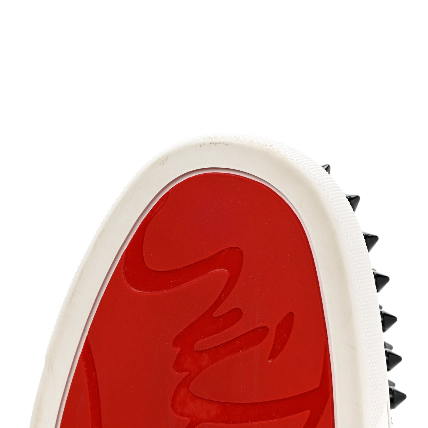 Calfskin Lizard Embossed Womens Lou Spikes Flat Sneakers 40.5 Black