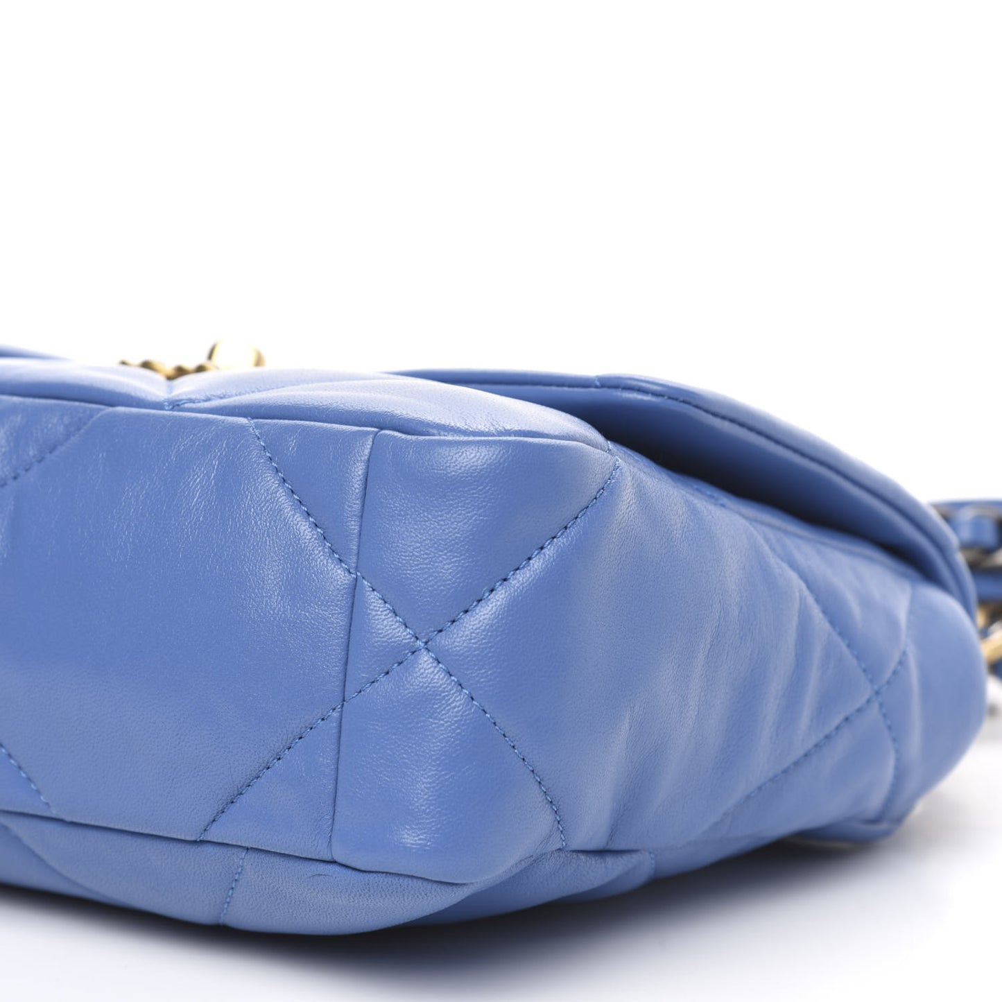 Lambskin Quilted Medium 19 Flap Blue