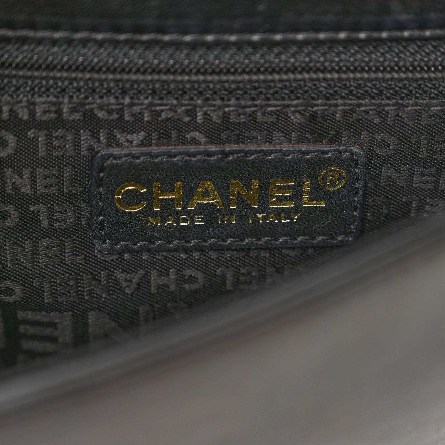 Lambskin Quilted CC Chocolate Bar Flap Black