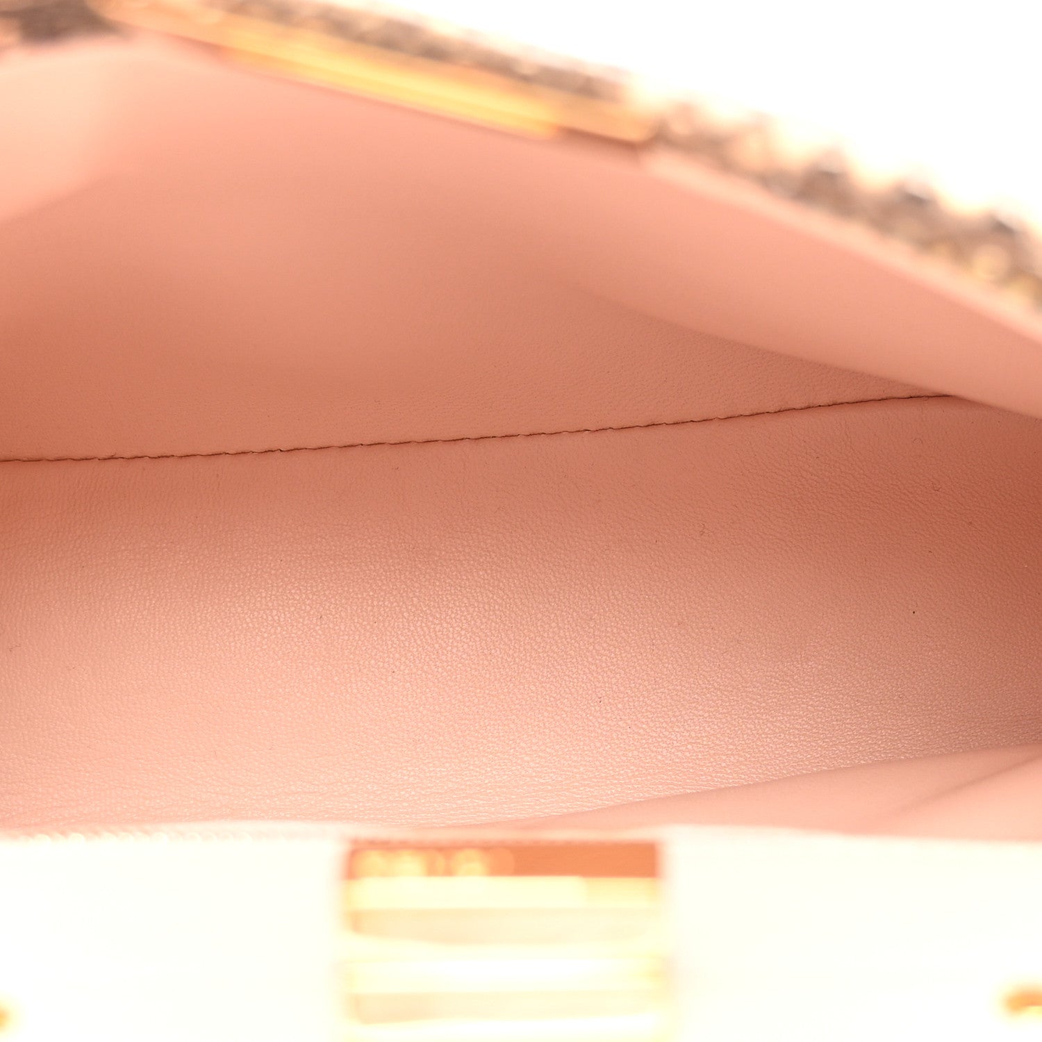 Fendi Snakeskin Mini Peekaboo Iconic Satchel Pink Green 5 of 14