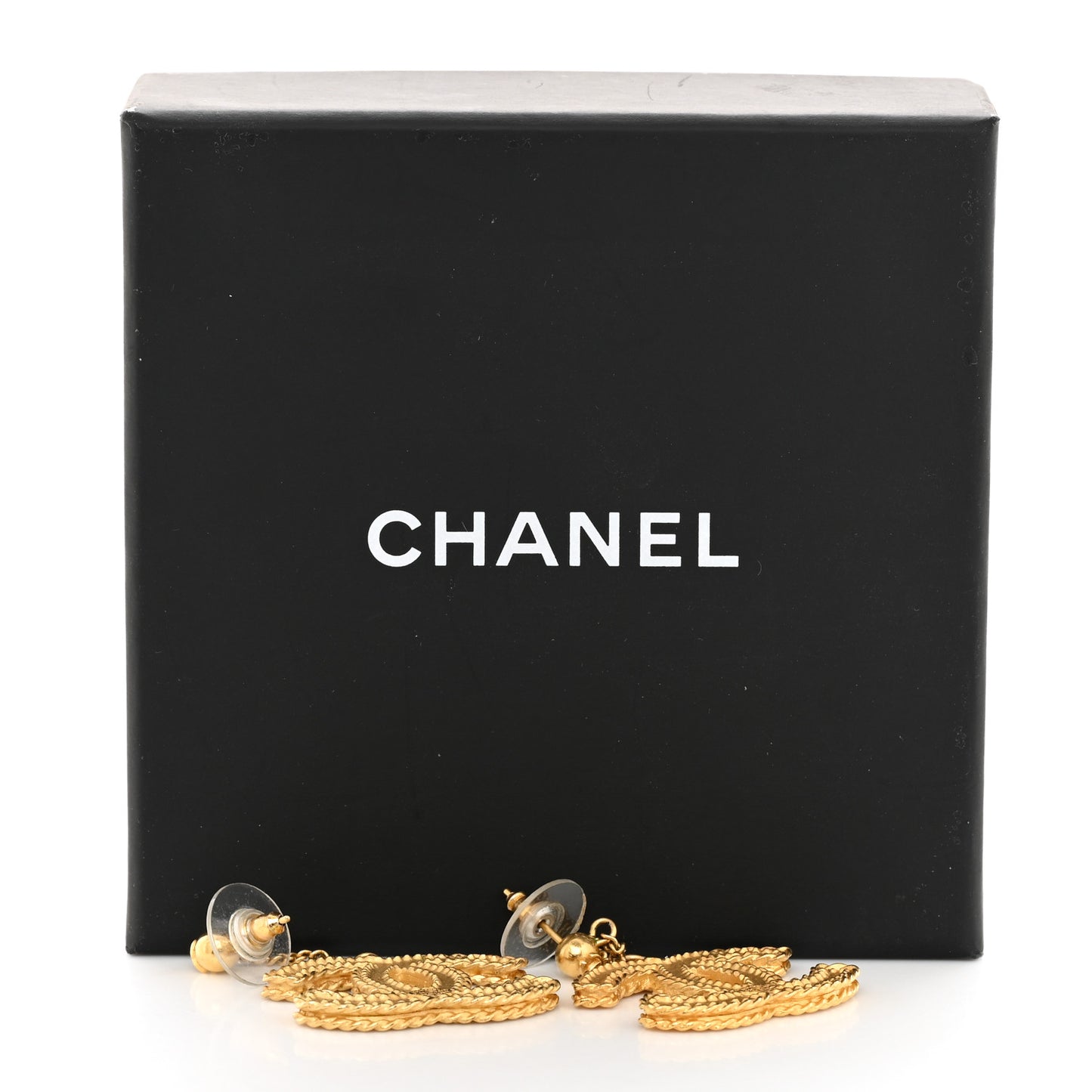 CC Drop Earrings Matte Gold