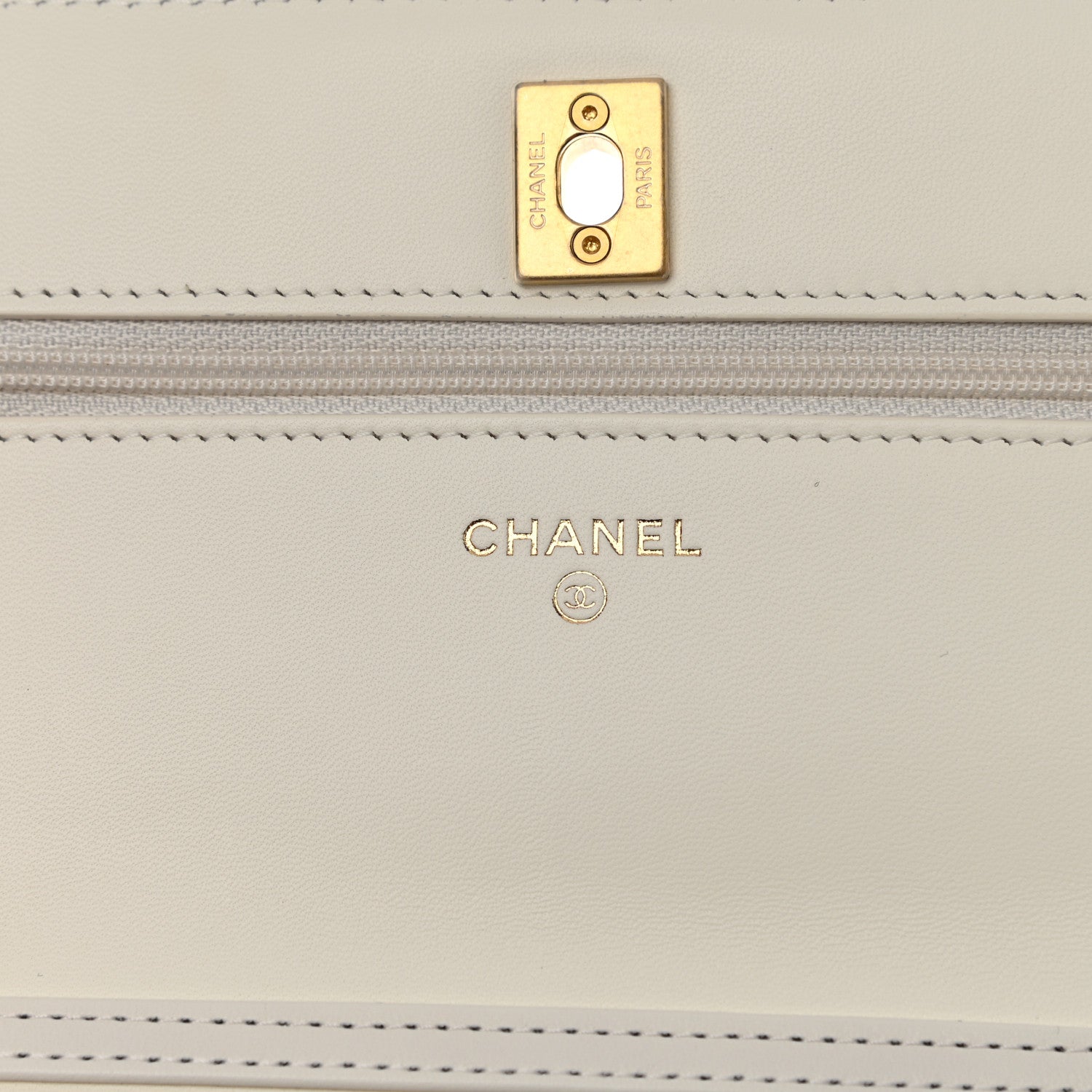 Chanel Lambskin Quilted CC Pearl Crush Wallet on Chain WOC White 6 of 12