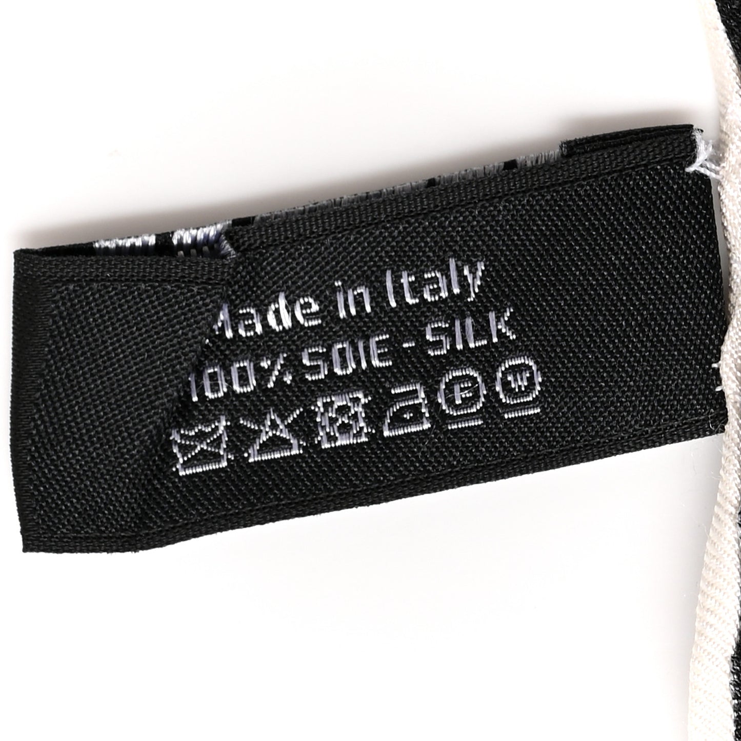 Silk CC Twilly Hair Tie Black White