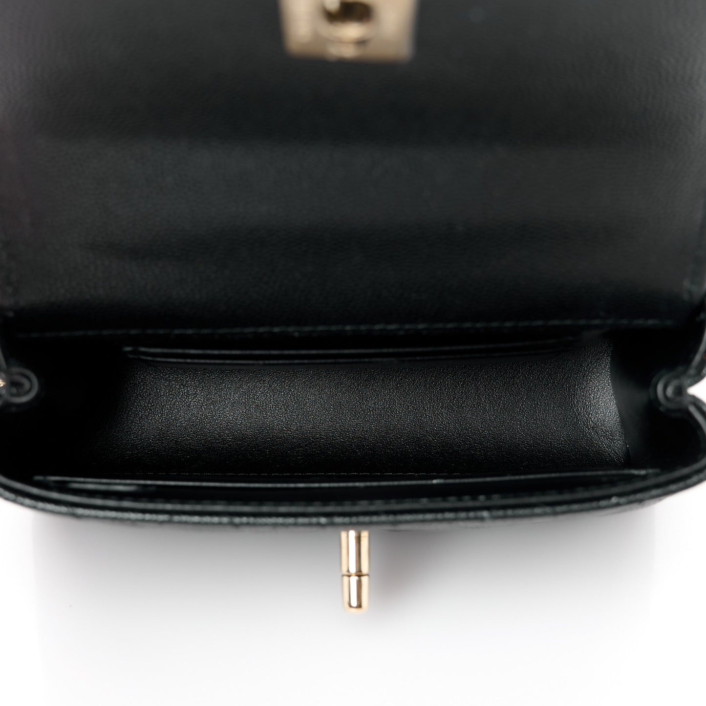 Iridescent Caviar Quilted Extra Mini Coco Handle Flap Black