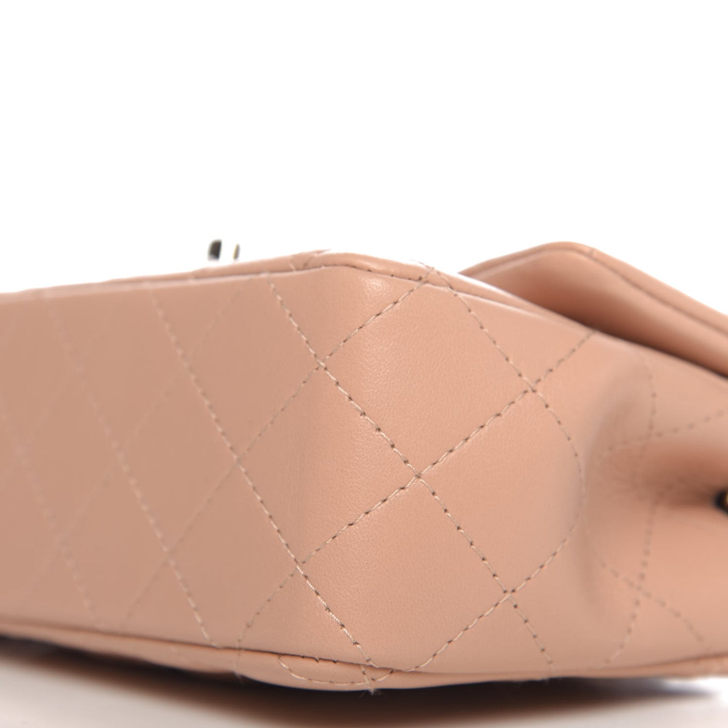 Lambskin Quilted Mini Rectangular Flap Beige