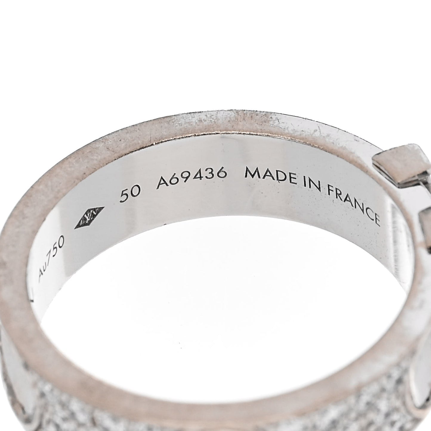18K White Gold Diamond Empreinte Pave Ring 50 5.25