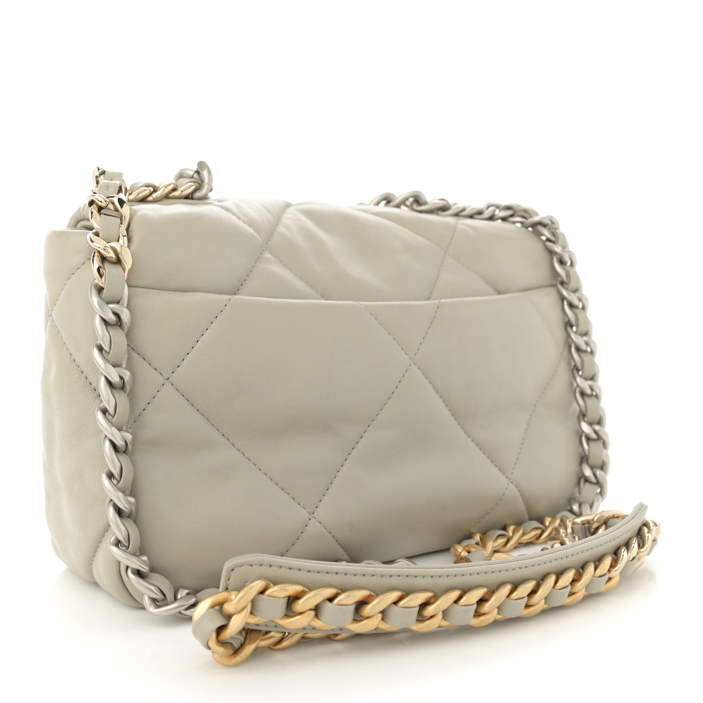 Lambskin Quilted Medium Chanel 19 Flap Grey