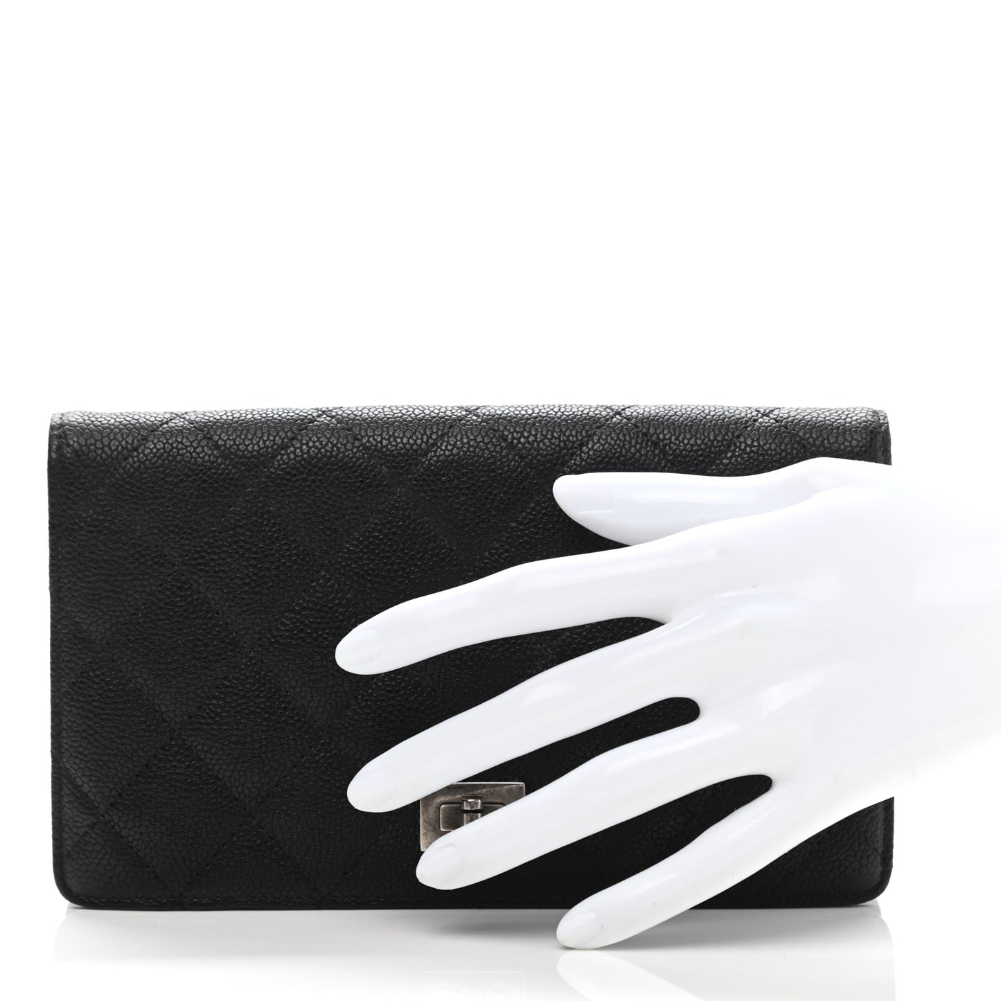 Caviar Quilted Reissue Yen Wallet Black